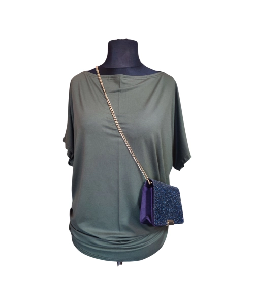 Tunika Nelly kimono z marszczeniem na biodrach - khaki